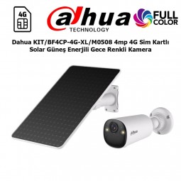 Dahua KIT/BF4CP-4G-XL/M0508 4mp 4G Sim Kartlı Solar Güneş Enerjili Gece Renkli Kamera